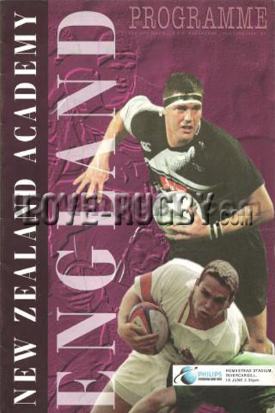 1998 New Zealand Academy v England  Rugby Programme